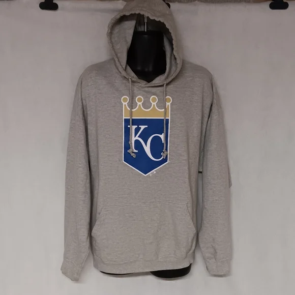 47 KC Royals Hoodie Sweatshirt XXL Gray Pullover Kansas City - Picture 2 of 4